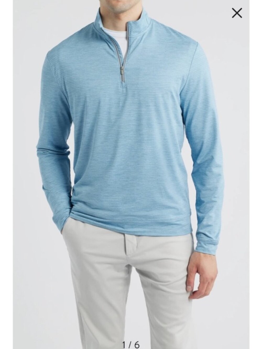Johnnie-O Men's Pullover Kanan Quarter Zip Pullover 1/4 Zip Turquoise Large